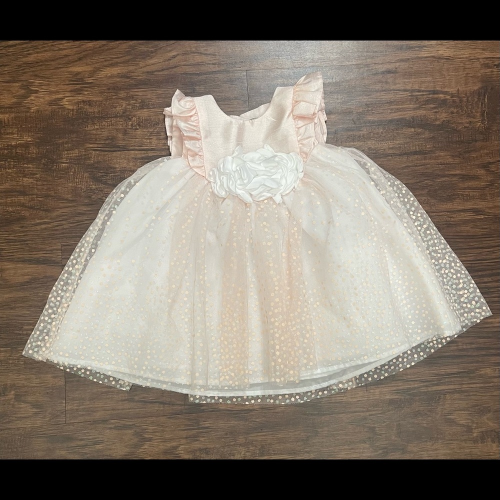Forman Peach and Polka-Dot Dress